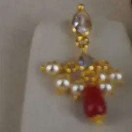 Pearl & CoralEarrings Hk0364