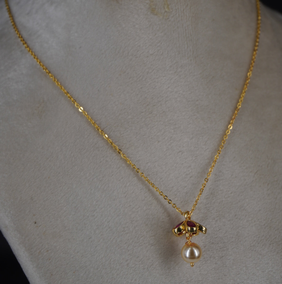 HK0462. #jhumka style pink chain