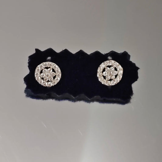 ROUND CZ SILVER EARRINGS SLV001