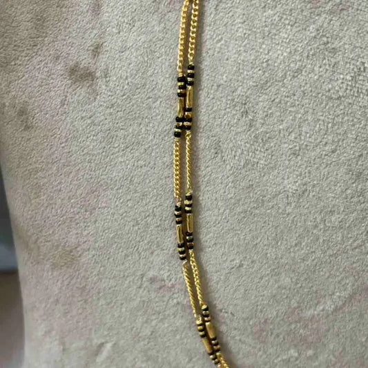 HK0085 Long Black Beads Two lines