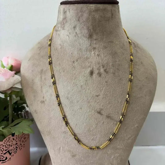 HK0085 Long Black Beads Two lines