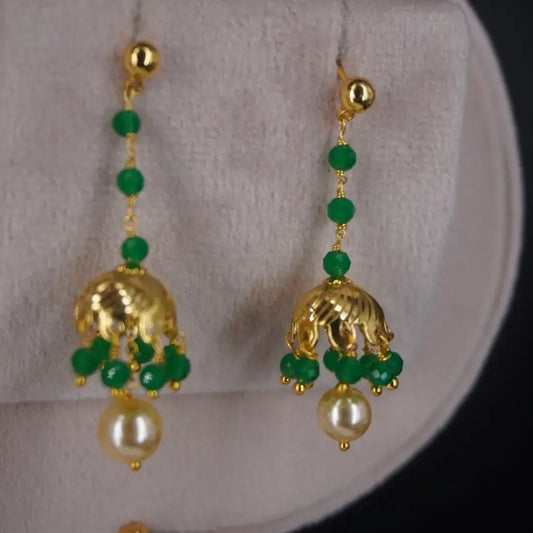 Emarald Stud Hanging Earrings HK010