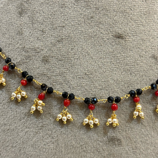 MANGALSUTRA CHAIN WITH CORAL AND PEARL hk0127