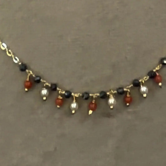 MANGALSUTRA CHAIN WITH CORAL AND PEARL Hk0261