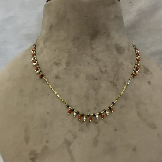 MANGALSUTRA CHAIN WITH CORAL AND PEARL Hk0261