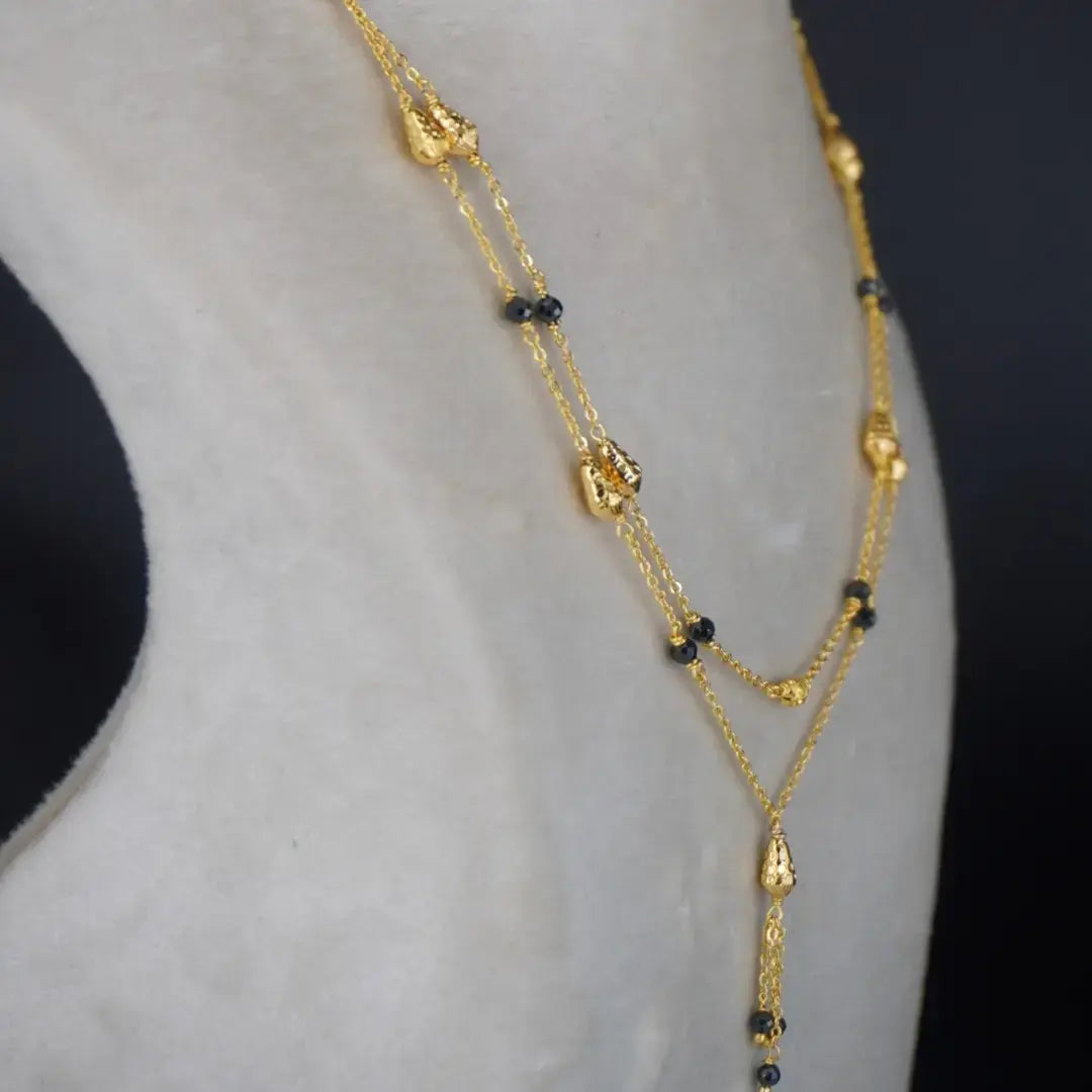 Elegant Two Step Mangalsutra Gold drops Hk0381