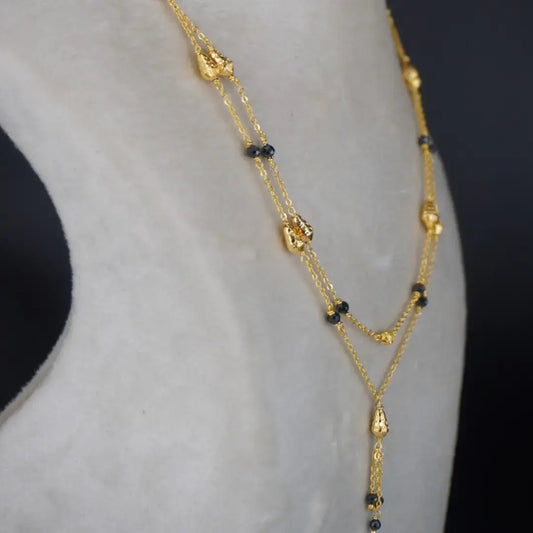 Elegant Two Step Mangalsutra Gold drops Hk0381