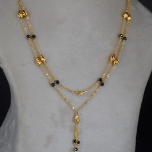 Elegant Two Step Mangalsutra Gold drops Hk0381