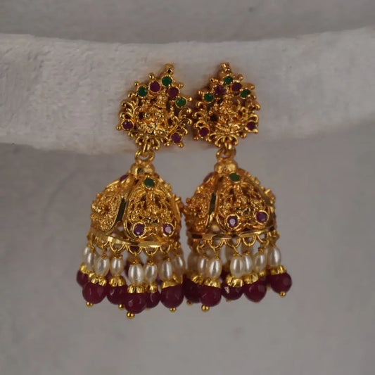 Pearl & Ruby Lakshmi Jhumka Earings Er003